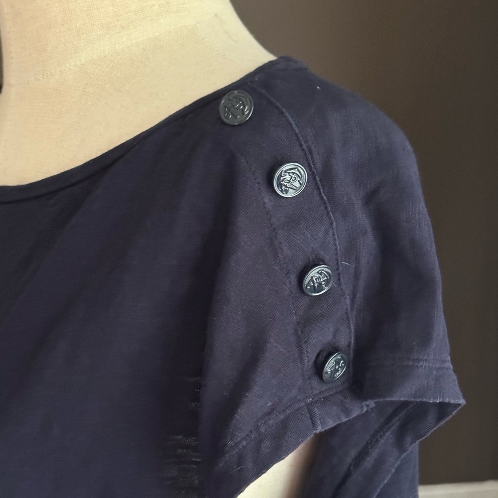 Navy Blouse w/ Anchor Buttons